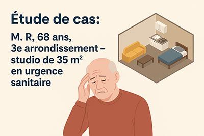Étude de cas: M. R, 68 ans, 3e arrondissement – studio de 35 m² en urgence sanitaire